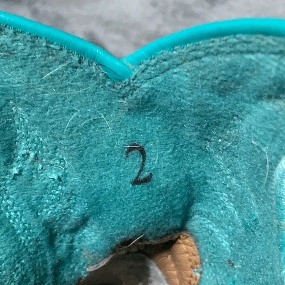 Ariat Western Boots Kids Size 2 10042537 Brown Turquoise Suede Cowgirl Rodeo